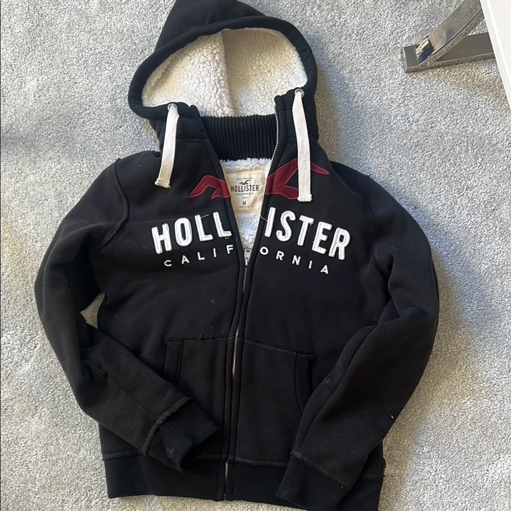 Hollister Black Hoodie with White Logo